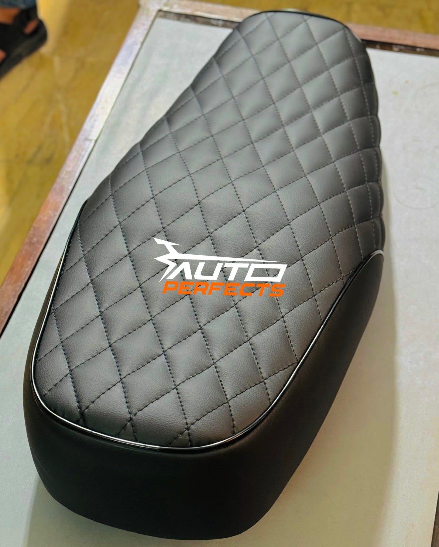 Honda CG 125 Seat Cover with 12mm Foam Padded Japanese Leather