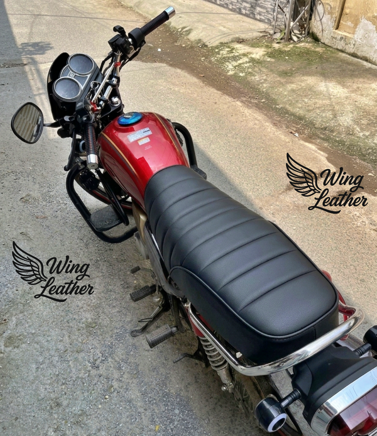 Honda CG150 Leather Seat Cover Molty Foam Padded