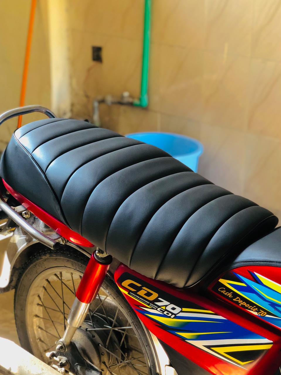 Honda CD 70 Comfortable Seat Cover with 12mm Foam Padded Japanese Leather