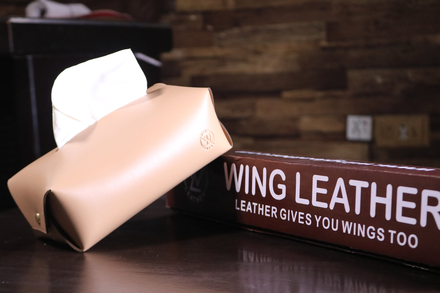 Luxury Tissue Box Cover Holder- PU Leather With Tissue Paper used For Cars, Offices, Home, Drawing room, Dining Room