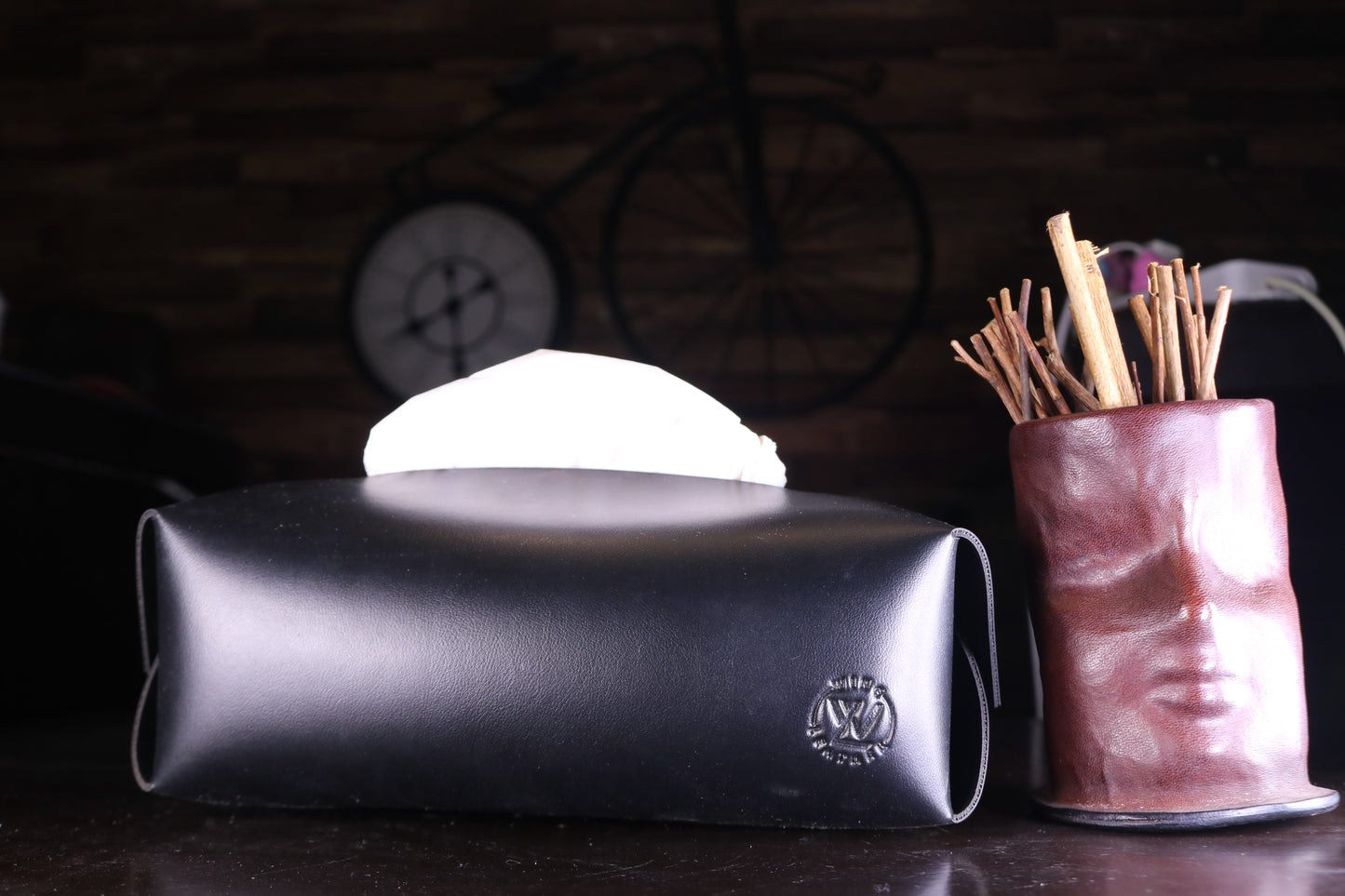 Luxury Tissue Box Cover Holder- PU Leather With Tissue Paper used For Cars, Offices, Home, Drawing room, Dining Room