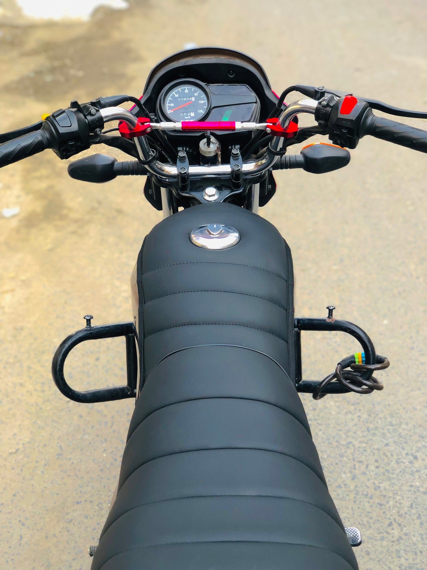 Bike Suzuki GD 110 Leather Seat Cover & Tanki Cushion 12mm Foam Padded