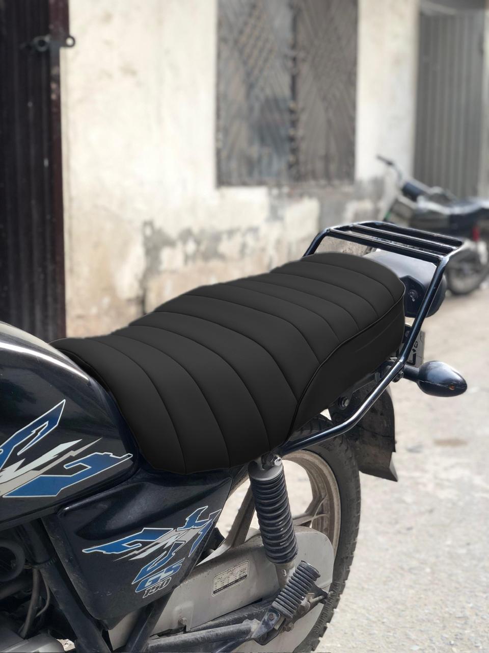 Bike Suzuki Gs150 Foam Padded Leather Seat Cover 12mm foam